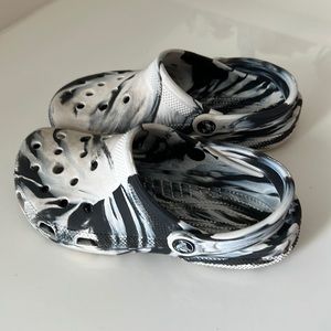 Black & White Marble Crocs